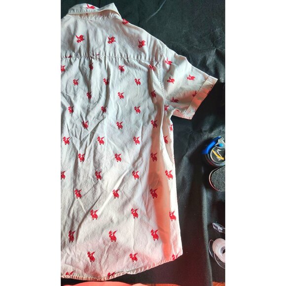 Mens Medium Button Down Shirt Dabbing Santa's Christmas Holiday Work Casual - Picture 13 of 14